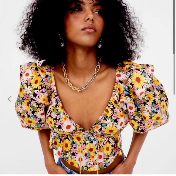 LIKE NEW! FOR LOVE & LEMONS glenn crop top in yellow - xs - Picture 7 of 8